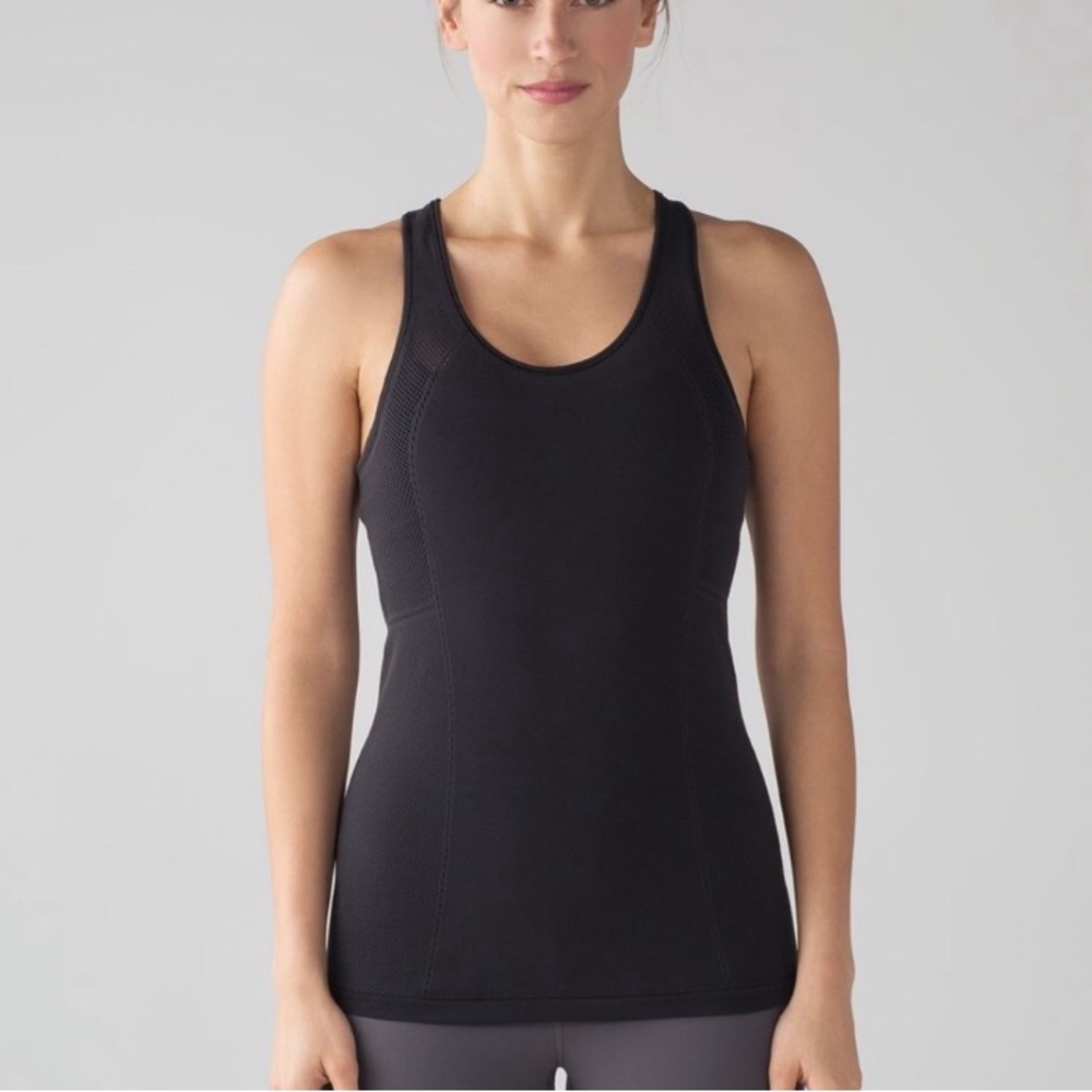 Lululemon Black Reveal Racerback Mesh Tank